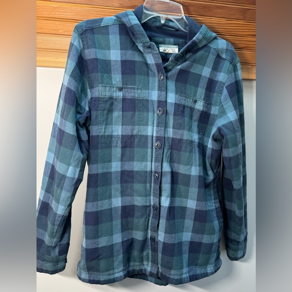 Ultimate Terrain, Fleece Lined, Plaid Flannel Blue/Aqua, Medium